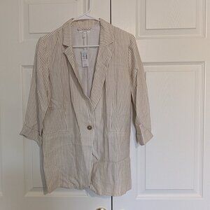 Maurices Beige Stripe Linen Blazer New With Tags XS